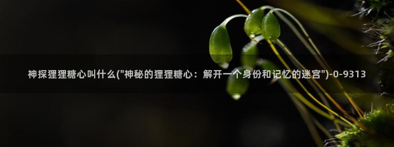 糖心vlog视频唐伯虎：神探狸狸糖心叫什么(\
